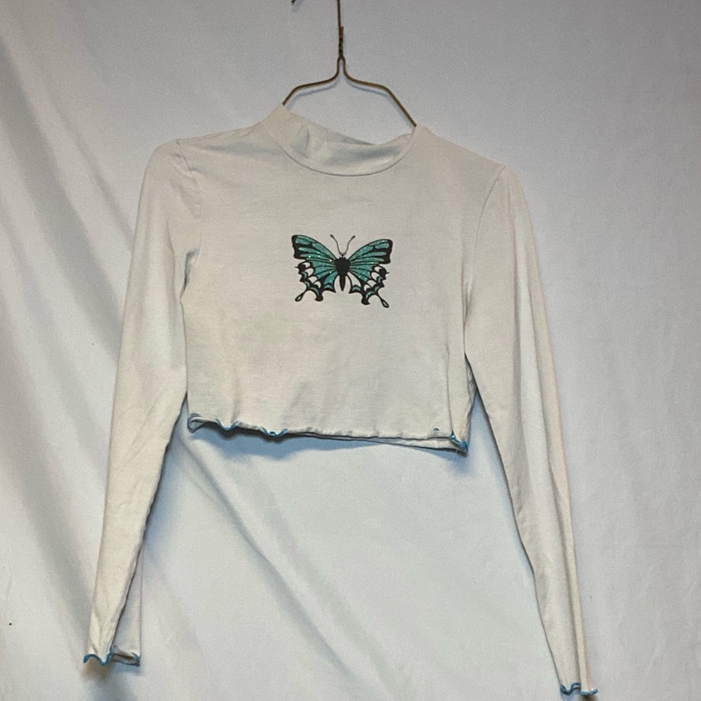White butterfly long sleeve
